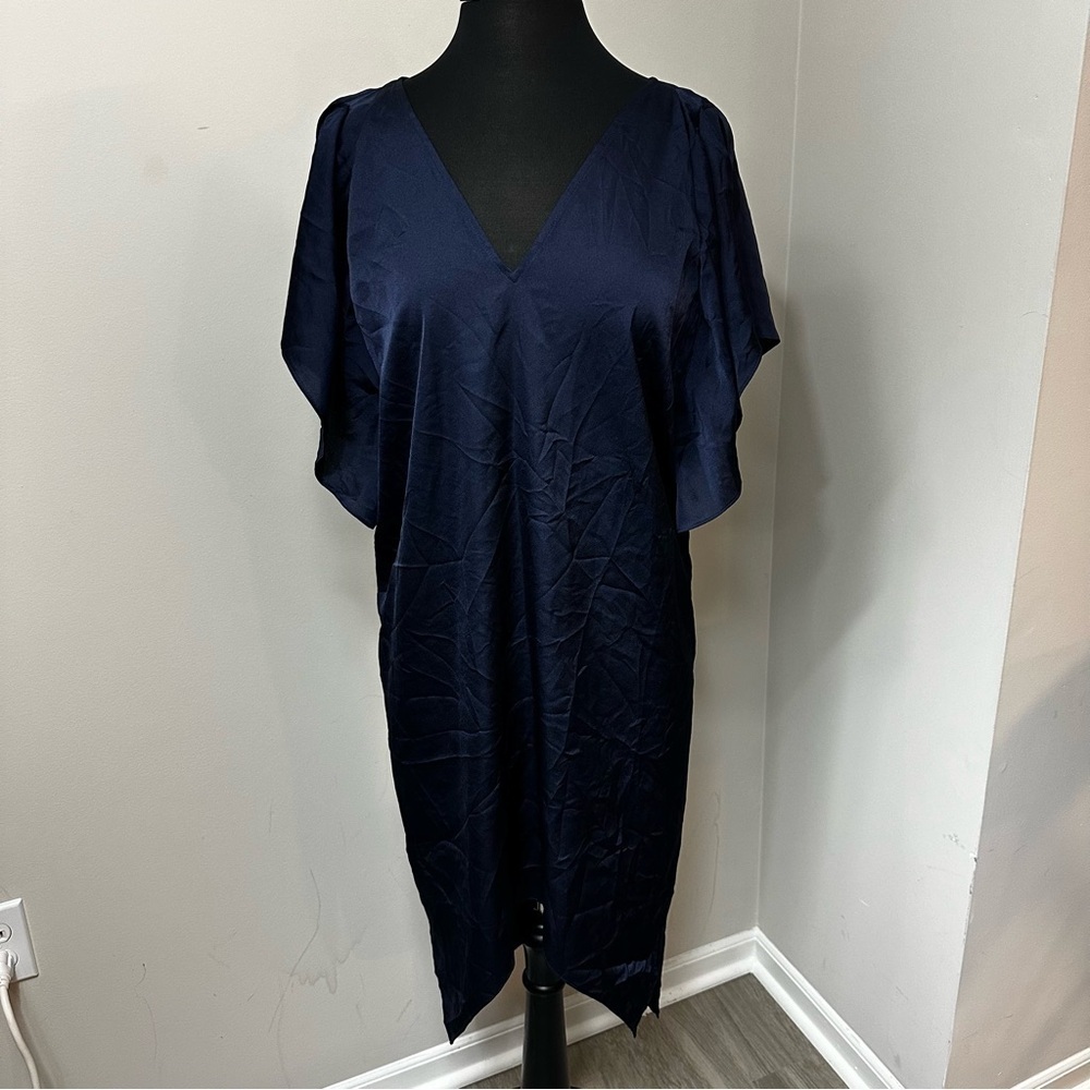 Rachel Roy Navy Flutter Sleeve High Low Dress in Size Medium